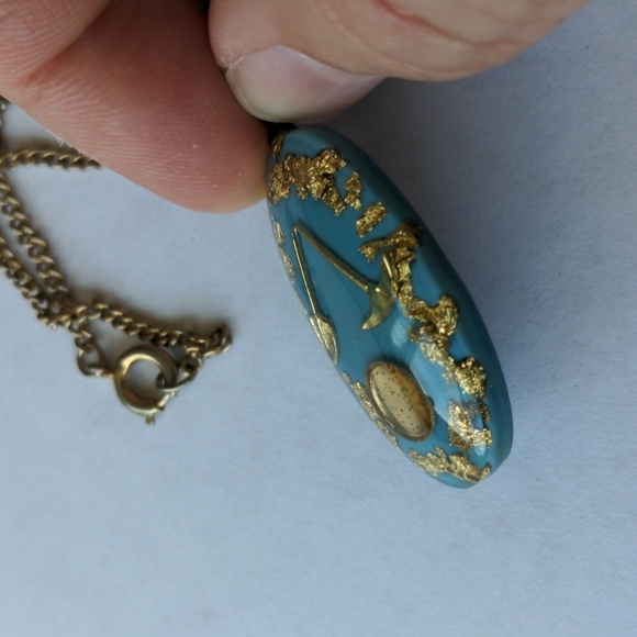 Vintage gold rush necklace with real 24k gold flakes - Picture 3 of 8